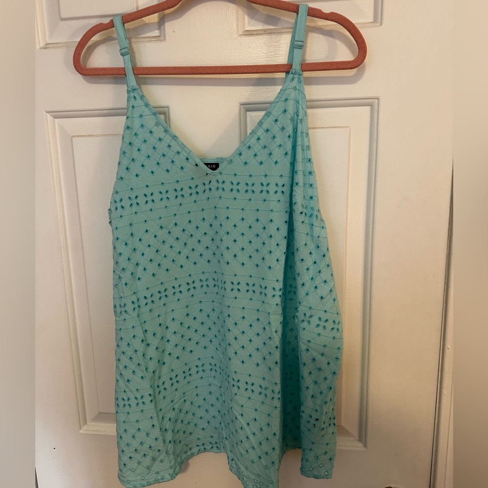 Torrid Light Blue Embroidered Top